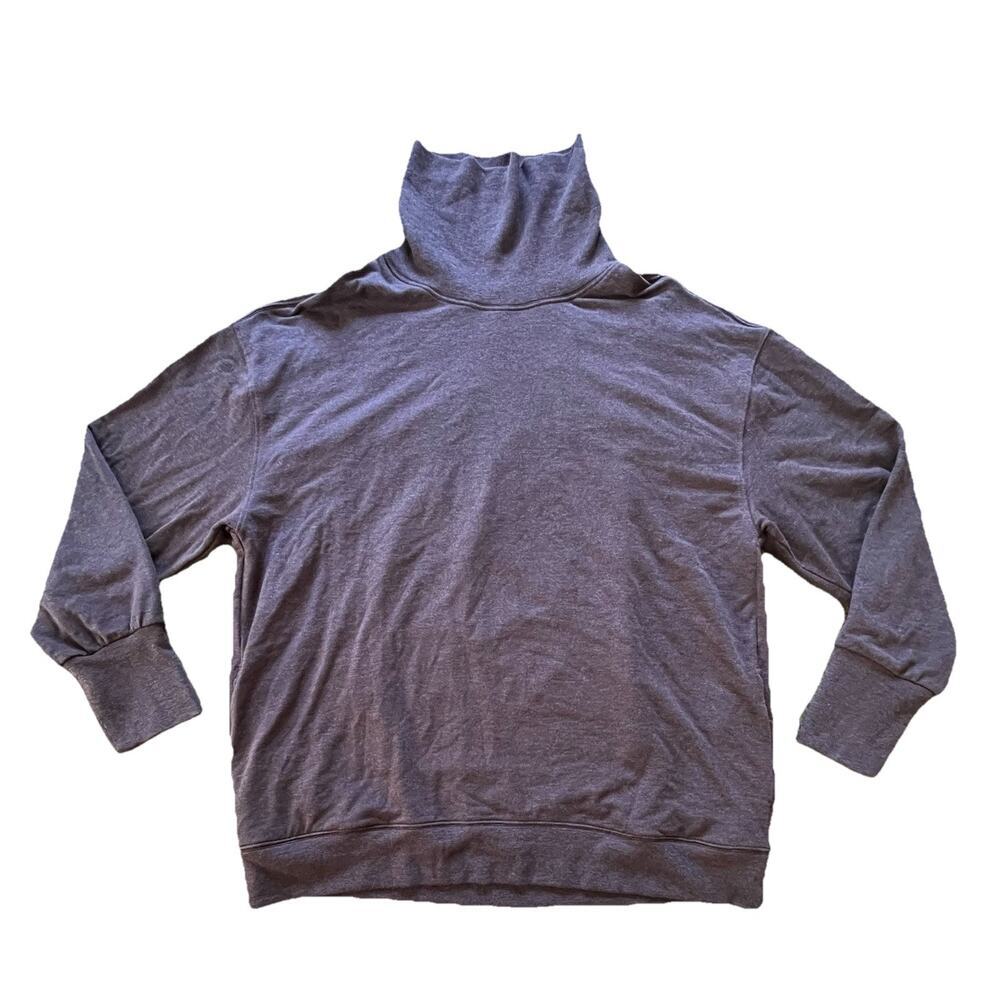 Athleta Balance Cinch Violet Sweatshirt Tunic Long Sleeve Turtleneck Size XL - Picture 2 of 11